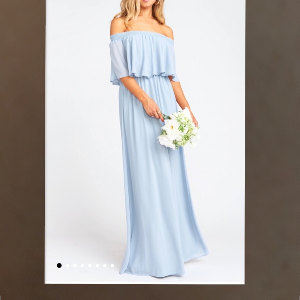 X Small Hacienda Maxi Dress ~ Steel Blue Chiffon